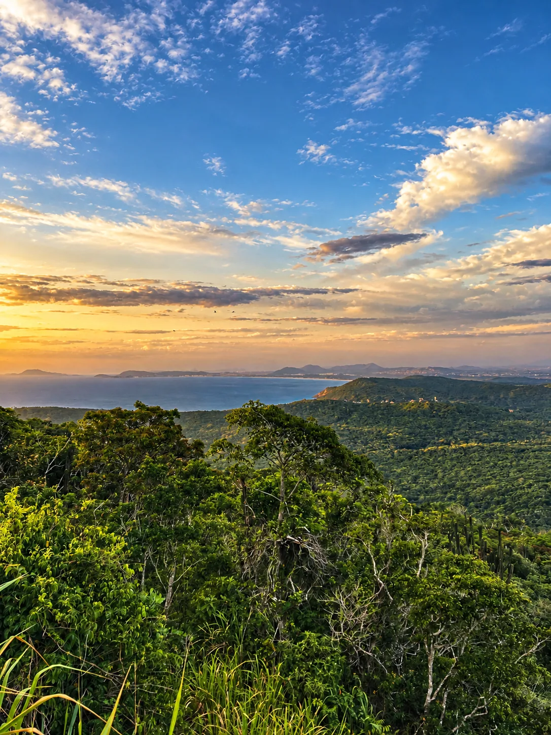 Paisagem dourada vista do alto da Serra das Emerências